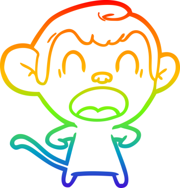 Bir insan tarafından çizilmiş bağıran çizgi film maymunu çizimi