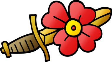 Bir insan tarafından çizilmiş karalama dövme hançeri sembolü.