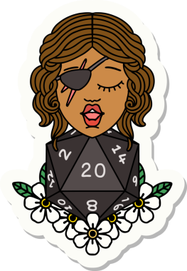 Bir insan tarafından çizilmiş 20 zarlı düzenbaz insan etiketi.