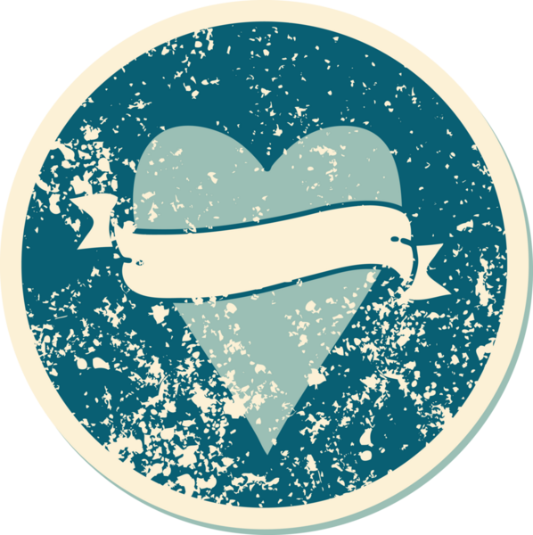 Bir insan tarafından çizilmiş kalp ve bayrağın sembolik depresif dövme şekli