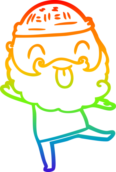 Bir insan tarafından çizilmiş sakallı, dans eden bir adamın çizimi.