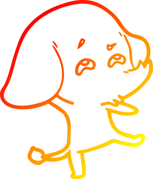 Bir insan tarafından çizilmiş bir filin sıcak çizgi çizimi