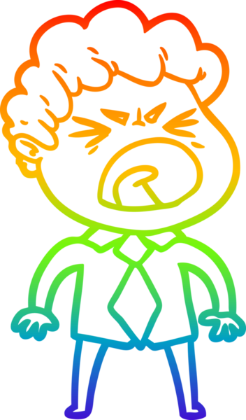 Bir insan tarafından çizilmiş öfkeli bir adamın çizdiği gökkuşağı gradyan çizgisi.