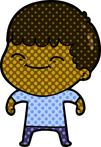 Bir insan tarafından çizilmiş mutlu çocuk çizgi filmi.