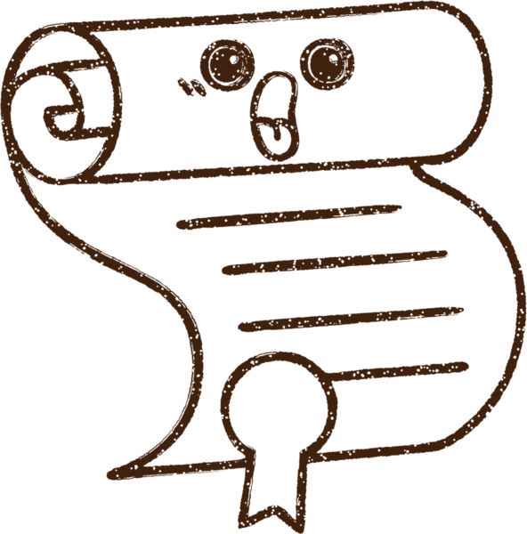 Bir insan tarafından çizilmiş Sertifika Kömürü Çizimi