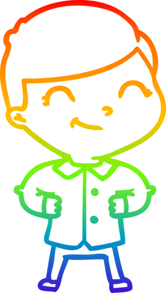 gökkuşağı gradyan çizgi çizimi bir insan tarafından çizilmiş kalça üzerinde elleri olan bir çizgi film çocuğu