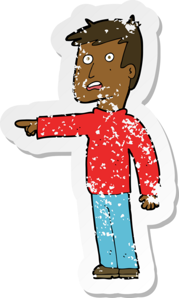 Bir insan tarafından çizilmiş bir çizgi filmin gerilimli çıkartması.