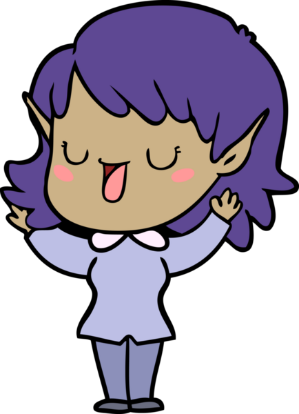 Bir insan tarafından çizilmiş bir elf kızı.