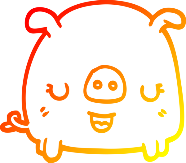 Bir insan tarafından çizilmiş çizgi film domuzu çizimi.