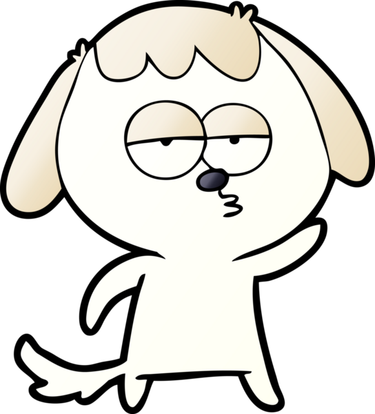 Bir insan tarafından çizilmiş, sıkılmış bir köpek.