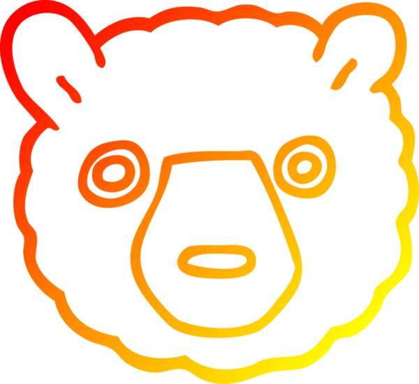 Bir insan tarafından çizilen çizgi film ayısının sıcak çizgi çizimi