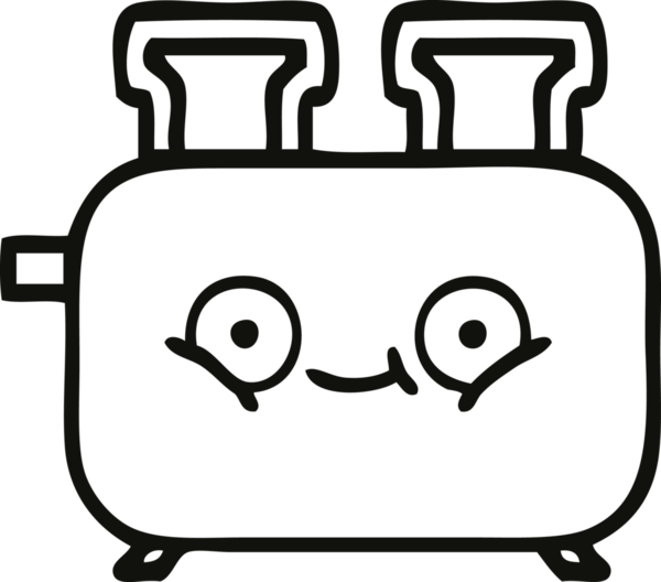 Bir insan tarafından çizilmiş bir tost makinesinin çizgi çizimi