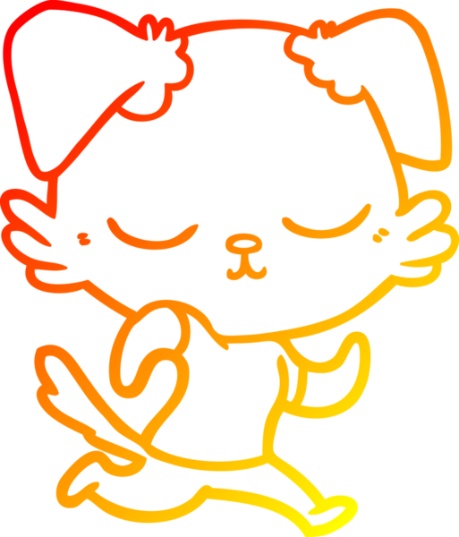 Bir insan tarafından çizilmiş sevimli bir köpeğin sıcak çizgi çizimi