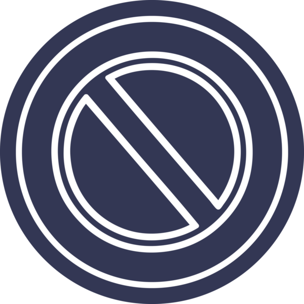 Bir insan tarafından çizilmiş genel duraklama dairesel simgesi