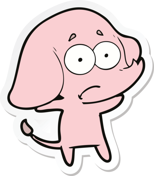 Bir insan tarafından çizilmiş belirsiz bir filin çıkartması.