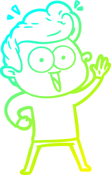 Bir insan tarafından çizilmiş soğuk çizgi çizgi film karakteri.