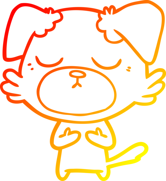 Bir insan tarafından çizilmiş sevimli bir köpeğin sıcak çizgi çizgisi.