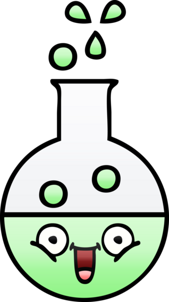 Bir insan tarafından çizilmiş bir test tüpünün gölgeli çizgi filmi.