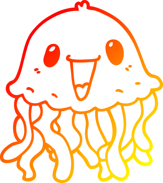 Bir insan tarafından çizilmiş bir denizanasının sıcak çizgi çizimi