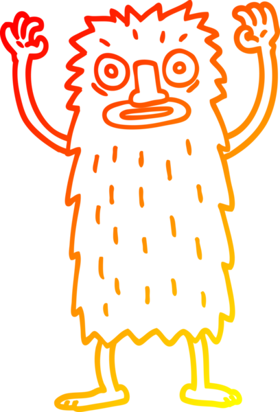 Bir insan tarafından çizilmiş bir karikatür kocaayak çizimi.