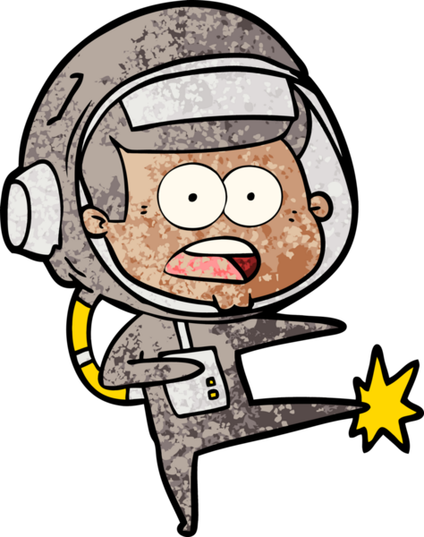 Karikatür bir insan tarafından çizilen astronot tekmesine şaşırdı