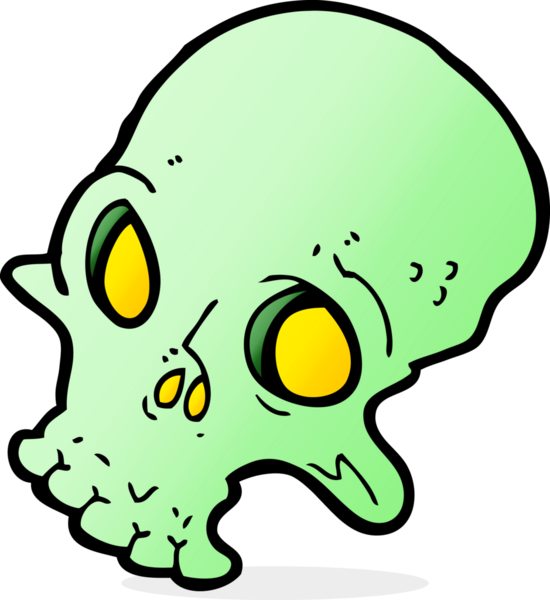 Bir insan tarafından çizilmiş ürkütücü bir kafatası.