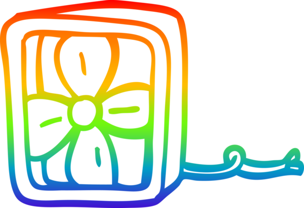 gökkuşağı gradyan çizgi çizimi bir insan tarafından çizilmiş elektrikli vantilatör