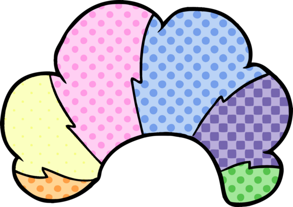 Bir insan tarafından çizilmiş palyaço peruğu.