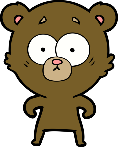 Bir insan tarafından çizilmiş sürpriz ayı karikatürü