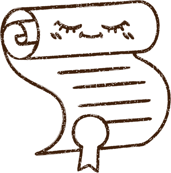 Bir insan tarafından çizilmiş Sertifika Kömürü Çizimi