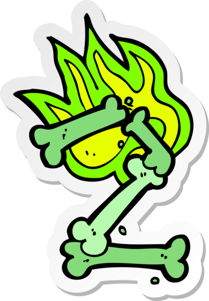 Bir insan tarafından çizilmiş cadılar bayramı kemik numarasının çıkartması.