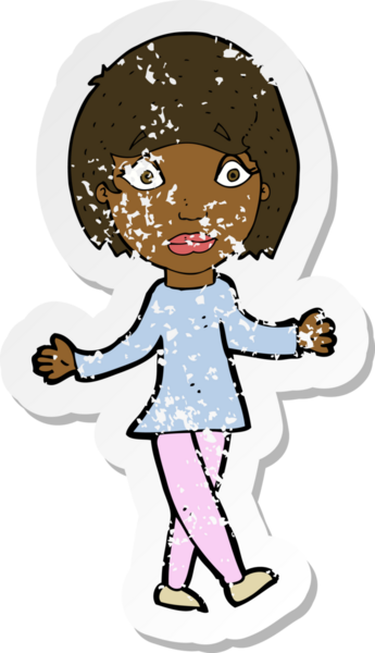 Bir insan tarafından çizilmiş bir karikatürün gerilimli çıkartması.