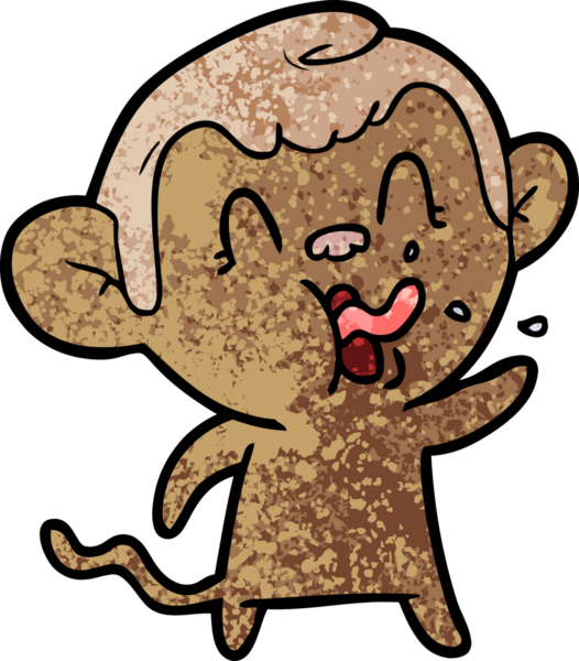 Bir insan tarafından çizilmiş çılgın çizgi film maymunu