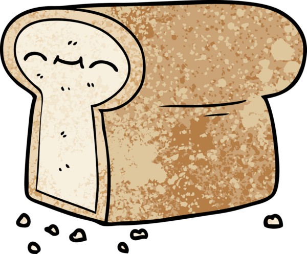 Bir insan tarafından çizilmiş bir somun ekmek.