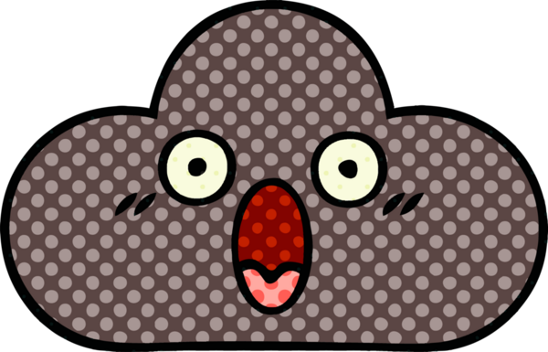 Bir insan tarafından çizilmiş bir fırtına bulutunun karikatürü.