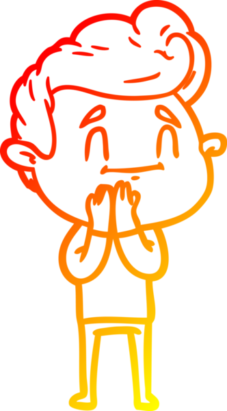 Bir insan tarafından çizilmiş mutlu bir çizgi film karakteri çizimi.