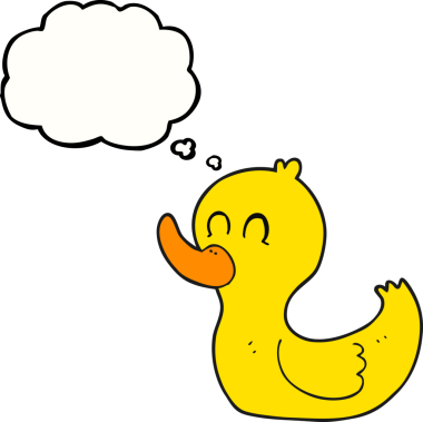 Bir insan tarafından çizilmiş serbest çizim baloncuk karikatür şirin ördek