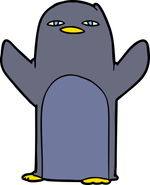 bir insan tarafından çizilmiş penguen çizgi filmi