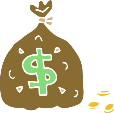 Bir insan tarafından çizilmiş para çantası.