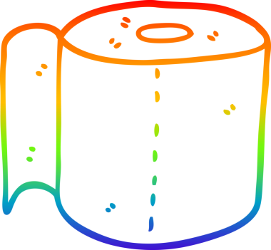 gökkuşağı gradyan çizgi çizimi bir insan tarafından çizilmiş tuvalet kağıdı