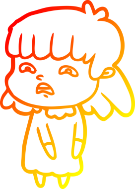 İnsan tarafından çizilmiş endişeli bir karikatür çizimi.