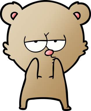 Bir insan tarafından çizilmiş sıkılmış ayı çizgi filmi