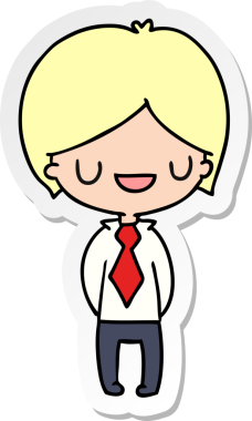 Bir kawaii 'nin insan tarafından çizilmiş şirin bir çocuğun karikatür çizimi.