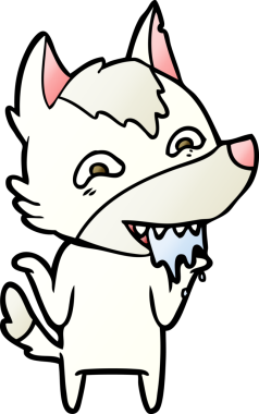 Bir insan tarafından çizilmiş aç kurt çizgi filmi.