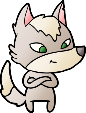 Bir insan tarafından çizilmiş dost canlısı bir kurt.