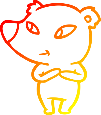 Bir insan tarafından çizilmiş sevimli bir ayının sıcak çizgi çizgisi.