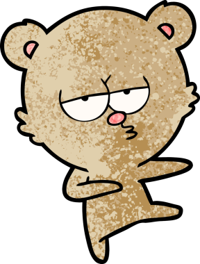 Bir insan tarafından çizilmiş sıkıcı ayı çizgi filmi.