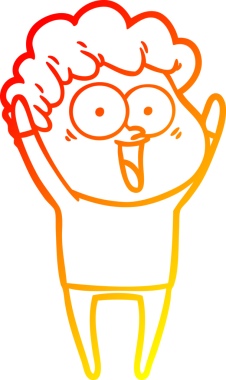 Bir insan tarafından çizilmiş mutlu bir adamın çizgi çizimi.