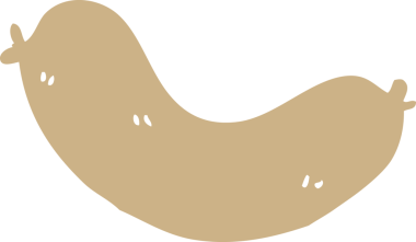 Bir insan tarafından çizilmiş çiğ sosis.