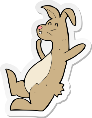 Bir insan tarafından çizilmiş bir tavşan çıkartması.